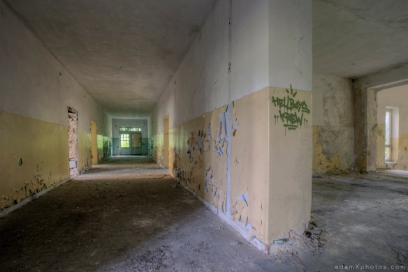 Adam X Urbex Urban Exploration Abandoned Germany Wunsdorf barracks soviet corridor decay peeling paint